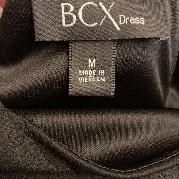 BCX Juniors Size MED Black Asymmetrical Midi Embellished Halter Party Dress - Picture 5 of 11